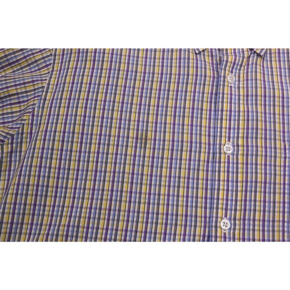 Turnbull & Asser Custom Purple/Yellow Check Cotton Dress Shirt (42) 16.5-34/35 - Picture 5 of 7